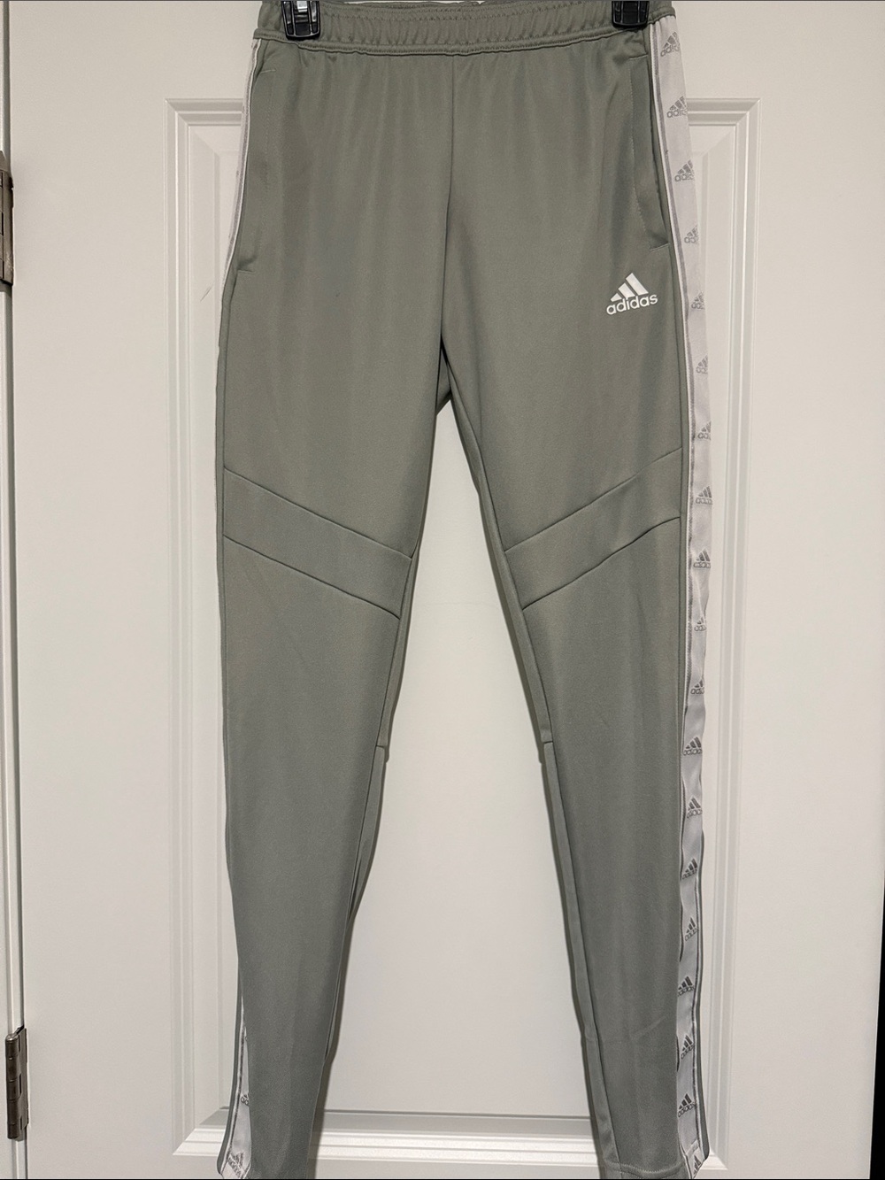 adidas Women’s Gray Joggers with White Side Tape